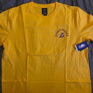 Born and raised x new era lakers tee